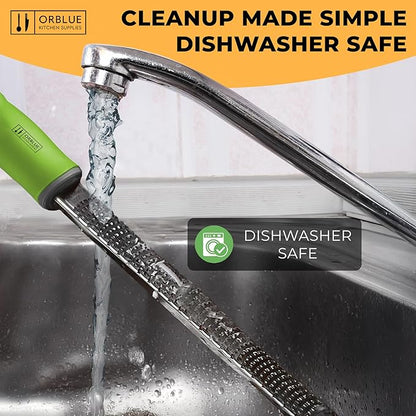 Orblue Lemon Zester & Cheese Grater - Premium Citrus Zester, Kitchen Grater for Parmesan, Chocolate, Fruits, Vegetables, Ginger, Garlic, Nutmeg - Stainless Steel Blades with Protective Cover, Green - Image 7