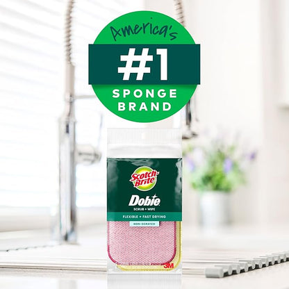 Scotch-Brite Dobie Scrub & Wipe Cloths,Sponge Cloths for Cleaning Kitchen,Bathroom,and Household,Dobie Scrub and Wipe Cloth Absorbs-and Doesn't Scratch,2 Cleaning-Cloths,(Pack of 12) - Image 10