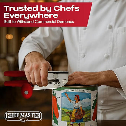 Chef Master Commercial Can Opener Heavy Duty - Manual Hand Crank for Large Cans with Anti-Slip Grip - Stainless Steel Restaurant Can Opener Manual for Seniors, Kitchen, Bars & Food Trucks - 90056 - Image 7