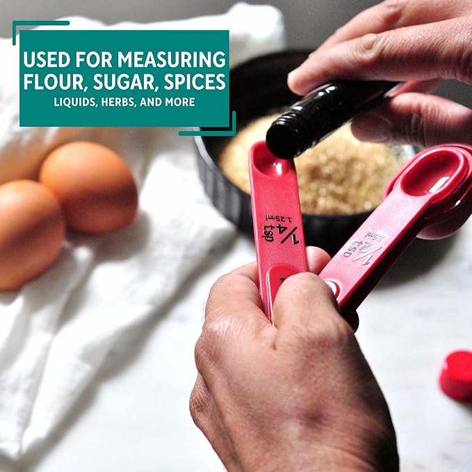 MIRRO 4pc Nested Measuring Spoons Set, Red - Image 5