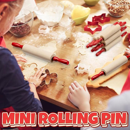 Mini Rolling Pin 7.5 Inch (6 Pack) Kids Rolling Pin Set for Play Dough Accessories Small Pin for Dough - Wooden Rolling Pins For Baking With Handles for Foods, Baking Supplies, And Playtime - Image 3