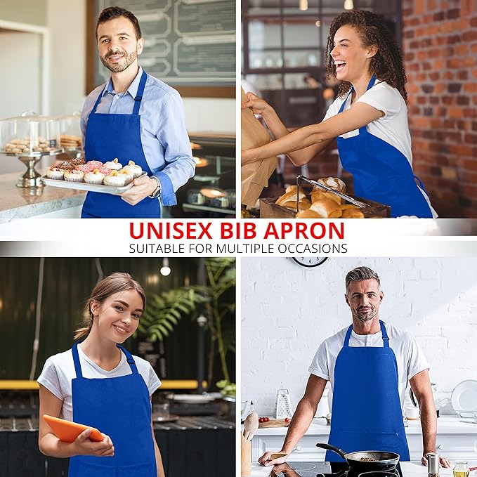 Utopia Kitchen 2 Pack Bib Apron, Adjustable with 2 Pockets, Water and Oil Resistant, Cooking Kitchen Chef Apron for Women Men - Image 2