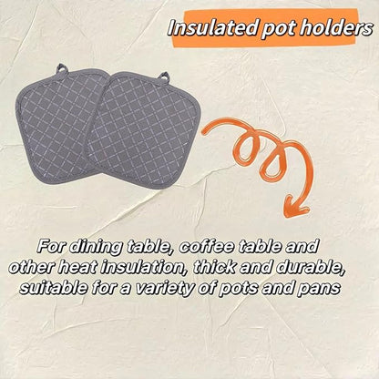 Oven Mitts and Pan Racks 4-Piece Set, Extended Kitchen Oven Mitts and Pan Racks, Heat Resistant 500 °F, Silicone Non-Slip Surface for Baking and Cooking (Grey) - Image 4