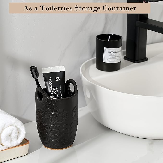 5.75“ (H) Utensil Holder for Kitchen Counter, Cute Nordic Minimalist Style Cooking Utensil Holder and Crock Home Kitchen Decor, Ceramic Utensil Organizer for All kinds Spoon, Knife, Fork