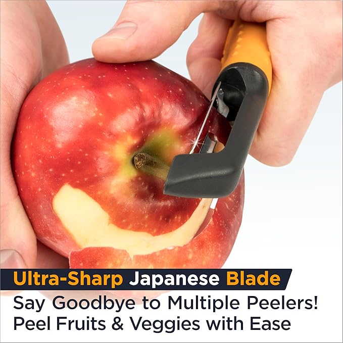 Deiss PRO Swivel Vegetable Peeler - Sharp Japan Stainless Steel Peeler With Easy Non-Slip Hand Grip, Potato Peelers For Kitchen, Fruit, Carrot, Apple, Veggie, Kiwi, Durable, Dishwasher Safe - Image 6
