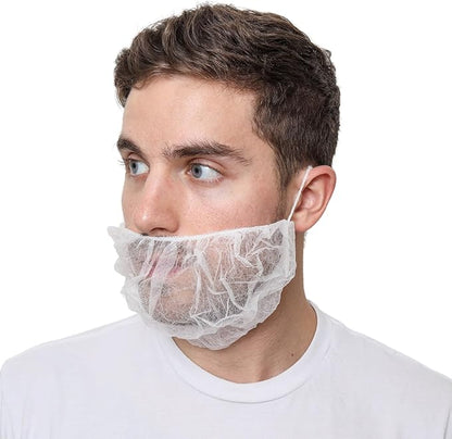 Beard Nets, Disposable Beard Covers, Beard Net for Food Service, Cooking, Cleaning, 18" and 21"