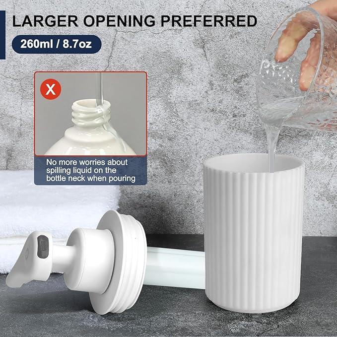 Automatic Soap Dispenser Liquid Touchless: 9oz White Plastic - Rechargeable Electric Smart Auto Hand Soap Dispenser - Dish Bathroom Kitchen - Image 5
