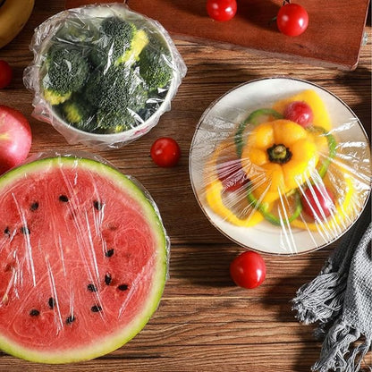 300PCS Plastic Elastic Bowl Covers Reusable,Food Storage Covers with Elastic Bowl Covers for Leftover, Plastic Covers for Bowls Fresh Keeping Bags for Family Outdoor Picnic (300-PCS) - Image 5