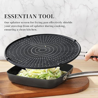 Silicone Splatter Screen for Frying Pan,13inch Grease Splatter Guard,Heat-Resistant Splatter Guards for Cooking,Dishwasher Safe - Image 4