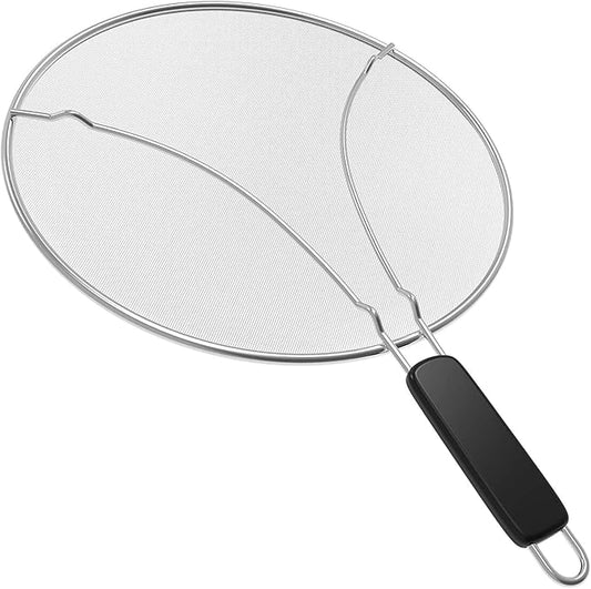 Large Splatter Screen for Frying Pan, 15 Inch Stainless Steel Grease Splatter Guard, Mesh Frying Screen Keeps Kitchen Clean and Protects Skin From Burns by ZODDLE