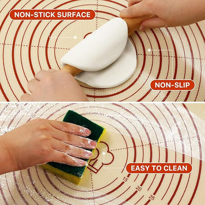 26x16 Inch Extra Thick Silicone Baking Mat with Measurements, Non-slip and Reusable - For Cookies, Bread, Pastry - Image 4