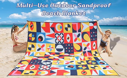 HIHOHO Beach Blanket Waterproof Sandproof Extra Large Beach Mat 79" X 83"/120"x108"for 1-8 Adults Quick Drying Durable Outdoor Picnic Mat for Beach Travel Camping Hiking