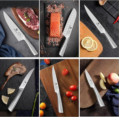 imarku® Knife Set,14-Piece Knife Sets for kitchen with block,Premium One-Piece Kitchen Knife Set with Sharpener,High Carbon Stainless Steel Knives Set for Kitchen,Dishwasher Safe,Black - Image 6