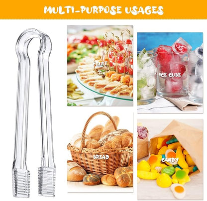 Nuogo 48 Pcs Plastic Buffet Serving Tongs 6.3 Inch One-off Clear Kitchen Tongs Mini Serving Utensils for Food Ice Salad Buffet Barbecue Cookies Tea Coffee Appetizers Party Supplies - Image 4