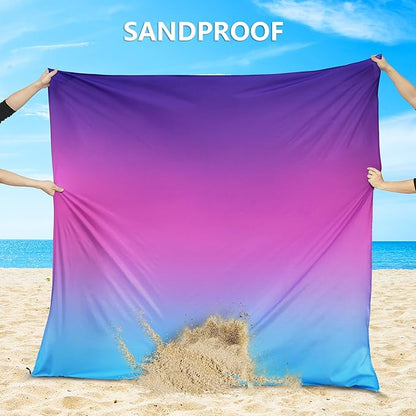 WIWIGO Beach Blanket Waterproof Sandproof Beach Mat 79" X 83"/10'x9'for 2-8 Adults Quick Drying Outdoor Picnic Mat Beach Accessories for Travel, Camping, Hiking - Image 4
