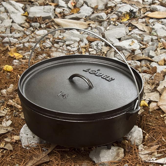 Lodge 6 Quart Pre-Seasoned Cast Iron Camp Dutch Oven with Lid - Dual Handles - Use in the Oven, on the Stove, on the Grill or over the Campfire - Black - Image 2
