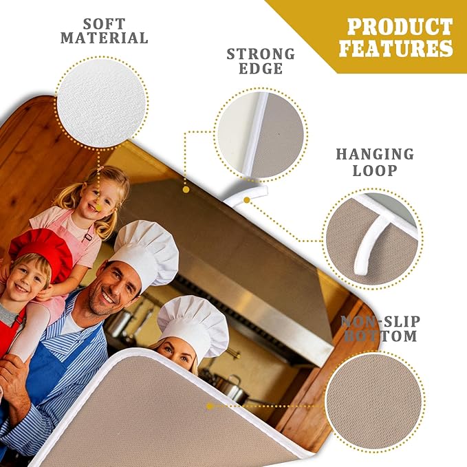 Custom Personalized Dish Drying Mat for Kitchen Counter Customized Dying Pad with Picture Text Home Decor - Image 4