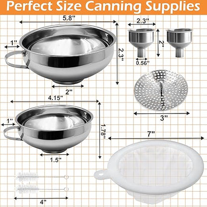 6 Pack Stainless Steel Canning Funnel for Filling Mason Jar with Mesh Strainer, Wide & Narrow Mouth Funnels for Kitchen Use, Filling Bottles & Dry Ingredients, Kitchen Gadgets Canning Supplies Kit - Image 7