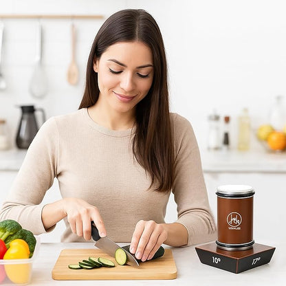 Rolling Knife Sharpener with Diamond and Ceramic Discs, Adjustable Kitchen Knife Sharpenier with 10°, 12°, 17° & 25° Magnetic Angles, Strong and Durable Knife Sharpener (Brown) - Image 5