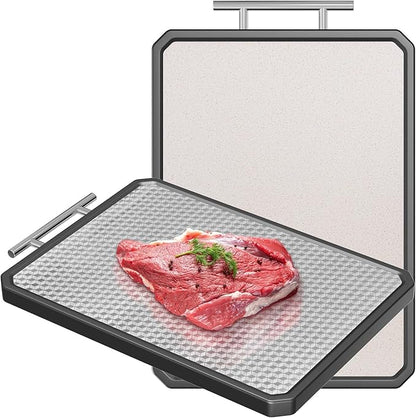 Stainless Steel Cutting Board, Scratch-resistant Cutting Board for Kitchen, 16 * 11 inch Double Sided Chopping Board, 304 Stainless Steel and Food-Grade Wheat Straw PP, Dishwasher Safe by NewEnglandStories