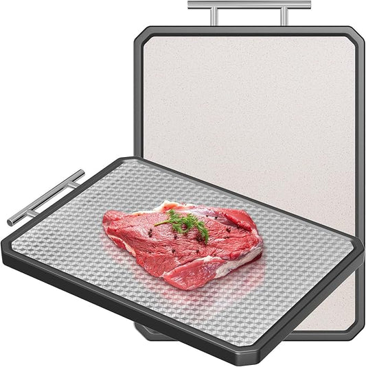 Stainless Steel Cutting Board, Scratch-resistant Cutting Board for Kitchen, 16 * 11 inch Double Sided Chopping Board, 304 Stainless Steel and Food-Grade Wheat Straw PP, Dishwasher Safe by NewEnglandStories