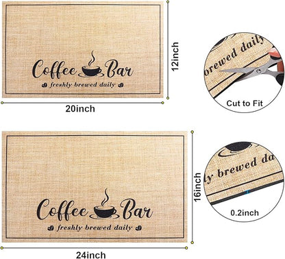 CooRug Absorbent Coffee Mat, Fashion Dish Drying Mat for Kitchen Counter Coffee Bar Accessories Espresso Machine Dish Rack 16" x 24" Beige - Image 6
