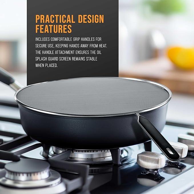 U.S. Kitchen Supply 4-Piece Stainless Steel Splatter Guard Set (13", 11.5", 10",8”) Fine Mesh Cover, Grease & Oil, Splatter Screen for Frying Pan, Cooking Pots, with Comfort Grip Handles - Image 4