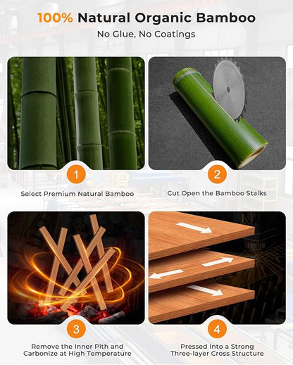 Bamboo Cutting Board for Kitchen, Knife-Friendly Wooden Cutting Boards Set 3-Piece with Juice Groove, Durable Chopping Boards for Meat, Vegetables, Fruits, Cheese – Multi-Purpose, Kitchen Gifts
