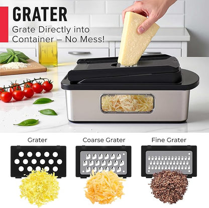 Mueller Pro-Series 10-in-1, 8 Blade Stainless Steel Multi Vegetable Chopper And Mandoline Slicer, Kitchen Tools and Gadgets, Food and Veggie Chopper, Mincer, Dicer, French Fry Cutter, Black - Image 5
