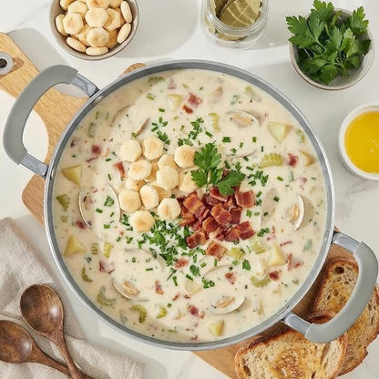 12 Quart Nonstick Stock Pot with Lid, BEZIA Ceramic Big Soup Pot for Holiday Feasts, Cooking Pot with Stay-Cool Silicone Handle, Easy Cleanup, Perfect for Large Gatherings, Gift Giving & Batch Cooking - Image 8