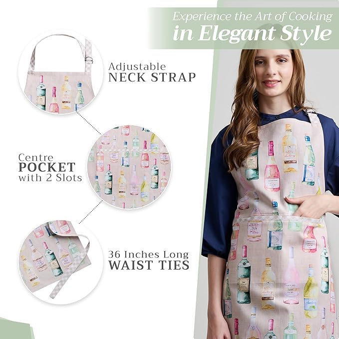 Maison d' Hermine 100% Cotton Apron for women with Pocket Kitchen Chef Apron for Men Cooking Mothers Day Gifts - Image 5