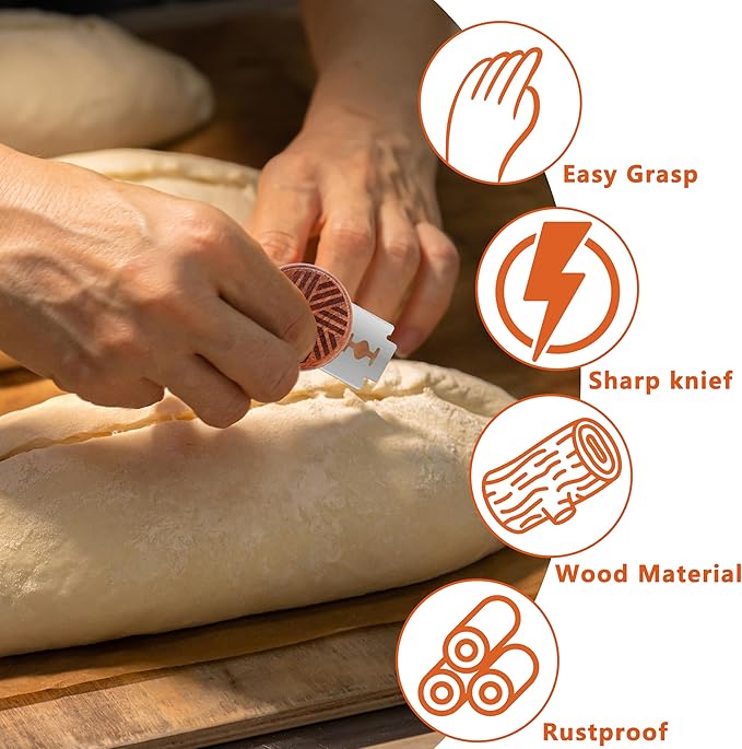 UFO Bread Lame Cutter for Homemade Sourdough,Bread Scorer Tool for Sourdough with 5 Blades and Storage Cover,Slashing Tool Bread Cutting Knife for Artisan Bread and Baguette Makers,Lines - Image 6