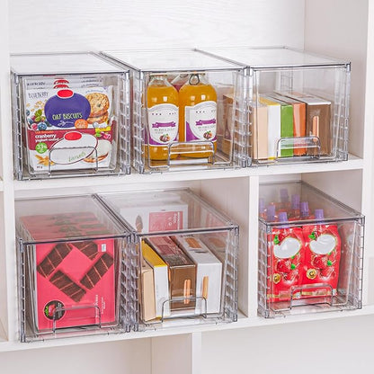 Vtopmart 2 Pack Large Stackable Storage Drawers,Clear Acrylic Drawer Organizers with Handles, Easily Assemble for Bathroom,Kitchen Undersink,Cabinet,Closet,Makeup,Pantry organization and Storage - Image 7