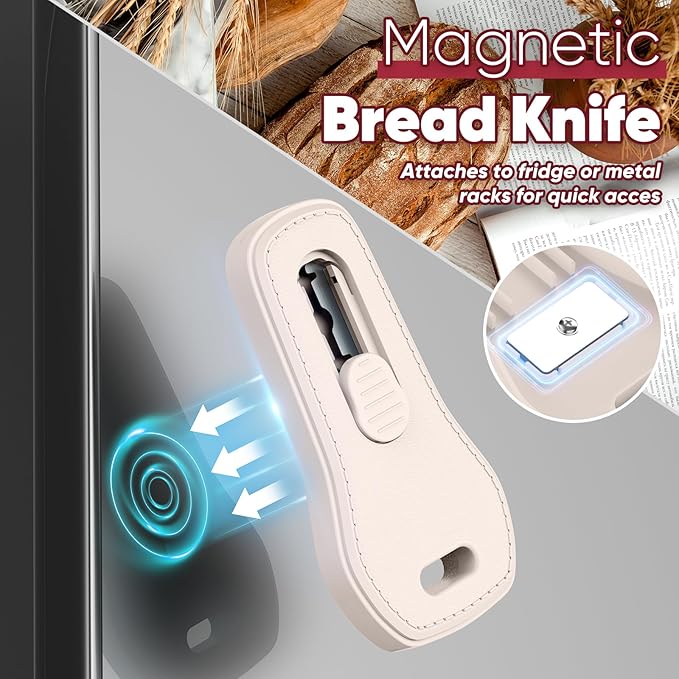 24SHEN Bread Lame, Sourdough Scoring Tool with Extractable & Magnetic, Sour Dough Tools Sourdough Cutter for Homemade Bread Making, Scoring Knife Include 5 Razor Blades-Beige & Gray - Image 5