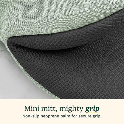 Cuisinart Mini Oven Mitts – 5.5” x 7” Heat-Resistant Kitchen Mitts for Oven with Non-Slip Neoprene Palm, Cotton Filling, and Fabric Loop – Durable Oven Mitt Set for Cooking & Baking (Chambray) - Image 4