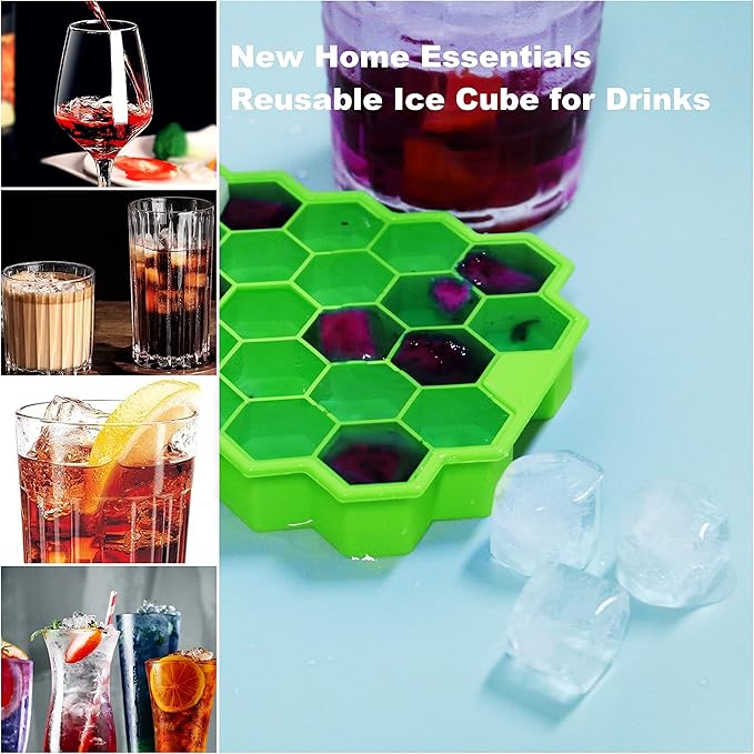 Ice Cube Trays for Freezer with Lid-37 Grid 4pcs Multicolor Silicone Ice Cube Tray with Lid for Small Ice Cube Molds,Easy-Release Reusable Ice Cube in Ice Bucket for Iced Coffee Cup - Image 6
