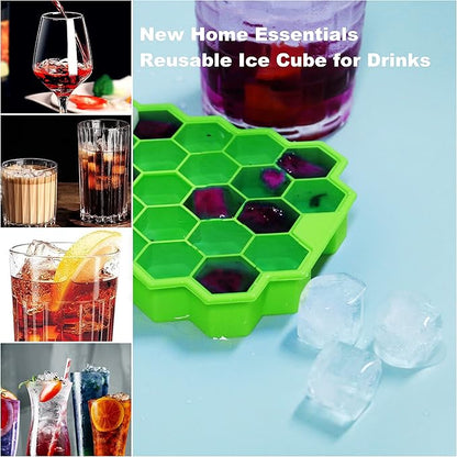Ice Cube Trays for Freezer with Lid-37 Grid 4pcs Multicolor Silicone Ice Cube Tray with Lid for Small Ice Cube Molds,Easy-Release Reusable Ice Cube in Ice Bucket for Iced Coffee Cup - Image 6