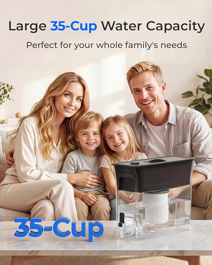 Waterdrop TDS Reduction Water Filter Pitcher, 6-Stage Advanced Filtration, Reduces TDS, Chlorine, PFOA/PFOS and More for Healthier, Lasts Up to 2 Months, 35-Cup, Long-Life Dispenser (with 1 Filter) - Image 7