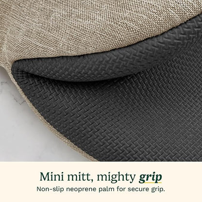 Cuisinart Mini Oven Mitts – 5.5” x 7” Heat-Resistant Kitchen Mitts for Oven with Non-Slip Neoprene Palm, Cotton Filling, and Fabric Loop – Durable Oven Mitt Set for Cooking & Baking (Chambray) - Image 4