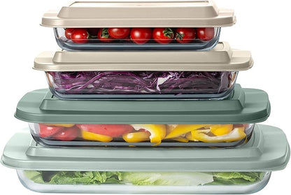 COOK WITH COLOR 8-Piece Deep Glass Baking Dish Set with Plastic Lids – Casserole and Food Storage Containers for Lasagna, Leftovers – Freezer-to-Oven, Microwave & Dishwasher Safe, Mint - Image 8