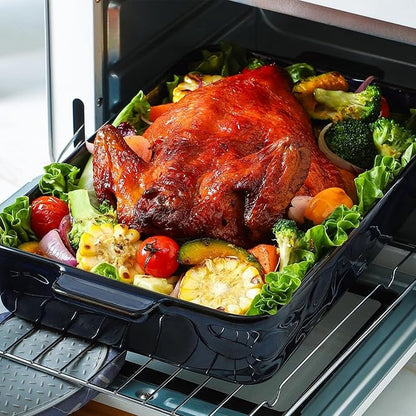 VICRAYS Ceramic Bakeware Set, Porcelain Rectangular Lasagna Pans Casserole Dish Set for Baking, Cooking, Kitchen, Cake Dinner, Banquet and Daily Use, 4 PCS, Blue(9.52"/11.06"/11.77"/14.56") - Image 4