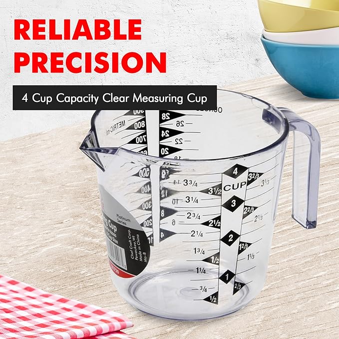 Chef Craft Select Plastic Measuring Cup, 4 Cup, Clear - Image 2