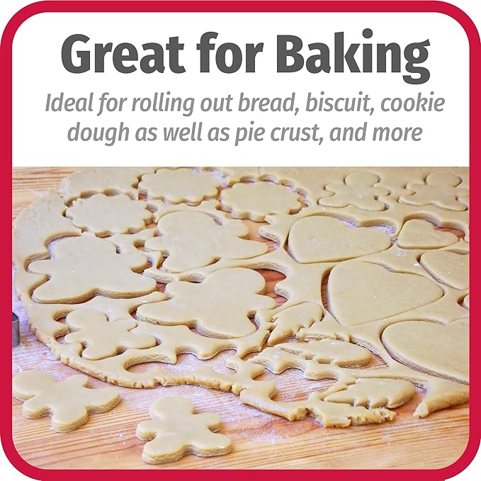 GoodCook Classic Wooden Rolling Pin with Easy Roll Bearings - Image 4