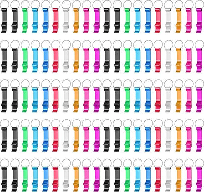 100 Pack Bottle Opener Keychain Bulk, Colorful Beer Bottle Openers Metal Keychain Bottle Opener, Beverage Bottle Opener Tiny Bottle Opener Keychain Bottle Opener Party Favor(Colorful, 100Pcs) by Yugada