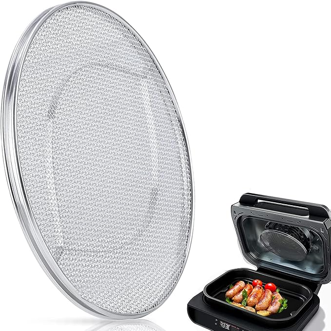 Stainless Steel Splatter Shield compatible for Ninja Foodi FG551, Reusable 6-in-1 Air Fryer Accessories, Indoor Grill Accessories, Fine Mesh Splatter Screen, Ninja Replacement Screen Splash Guard