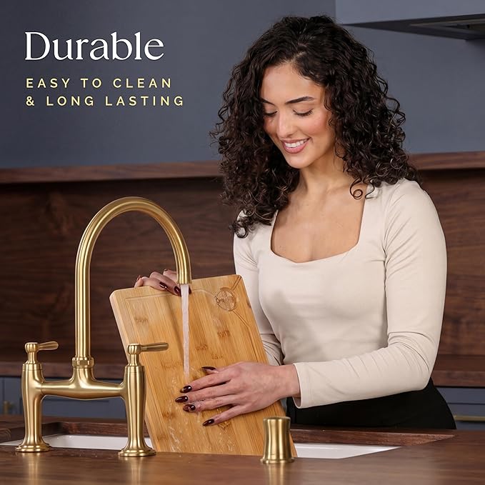 Deer & Oak Premium Extra Large Bamboo Cutting Board - 17.3" x 11.8" x 0.8" Wooden Chopping Board for Meat and Vegetables, Pre-Oiled, Water Resistant, Knife Friendly - Image 6
