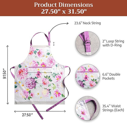 Maison d' Hermine 100% Cotton Apron for women with Pocket Kitchen Chef Apron for Men Cooking Mothers Day Gifts - Image 7