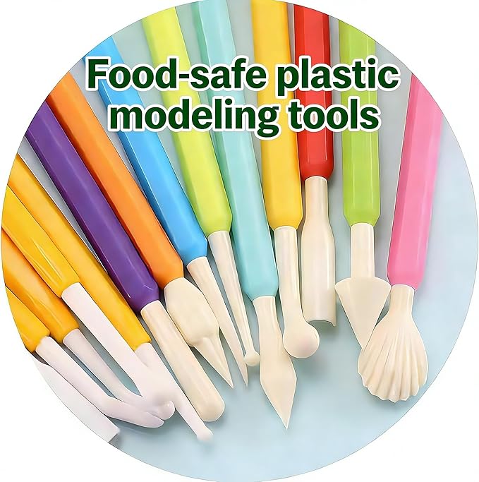 9-Piece Fondant Sculpting Tool Set - Plastic Cake Decorating Pens for Flower Modeling & Baking - Image 9