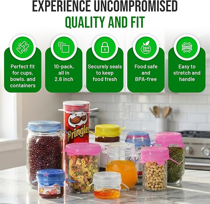 Reusable Silicone Can Lids – 2.6 Inch Can Covers for Dog & Cat Food – Universal Fit - Airtight Stretch Lids for Pet Food Cans, BPA-Free, Dishwasher Safe – 10 Pack - Image 6