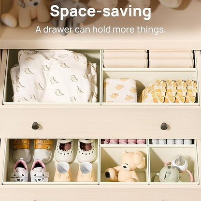Vtopmart 12 Pack Baby Clothes Organizer, Dresser Drawer Organizer for Baby Clothing, Foldable Fabric Closet Drawer Storage Bins, Nursery Dresser Dividers for Bra, Socks, Ties, Scarf - Image 5
